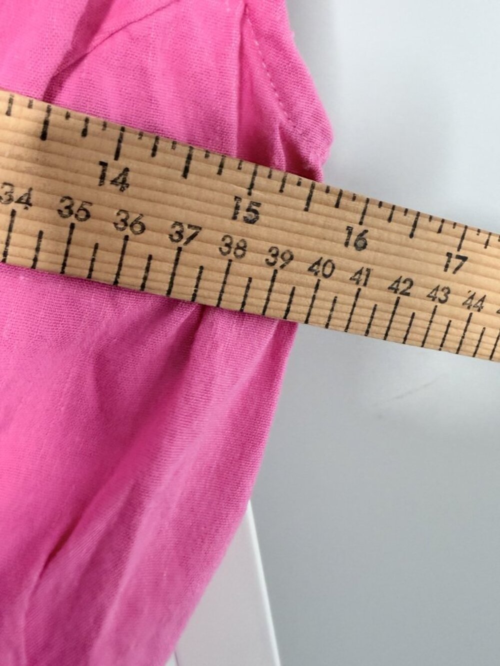 Monrow Hot Pink Linen Blend Sleeveless Button Front Crop Top Collared M - Picture 7 of 8